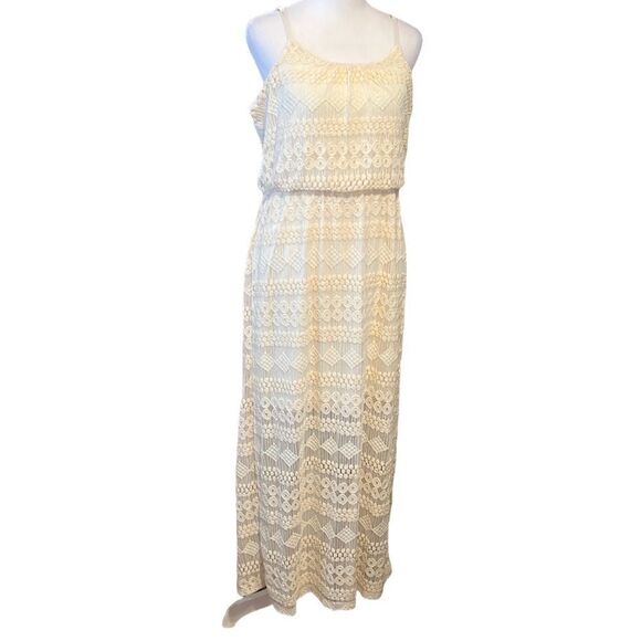 Lacy off white empire waist maxi dress no tags fits like a small - Picture 1 of 11